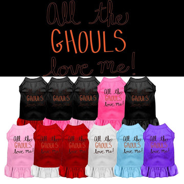 Halloween Pet, Dog & Cat Dress Screen Printed, "All The Ghouls Love