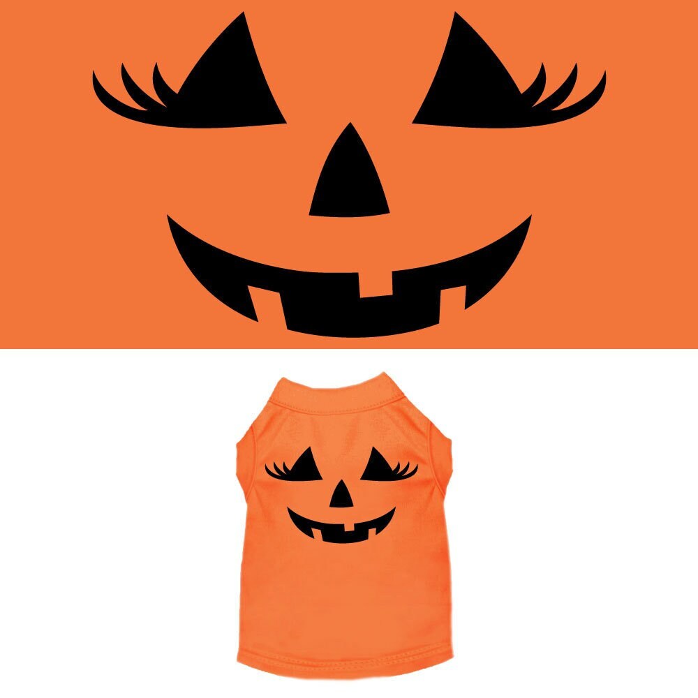 Halloween Pet Dog & Cat Shirt Screen Printed, "Pumpkin Face Her