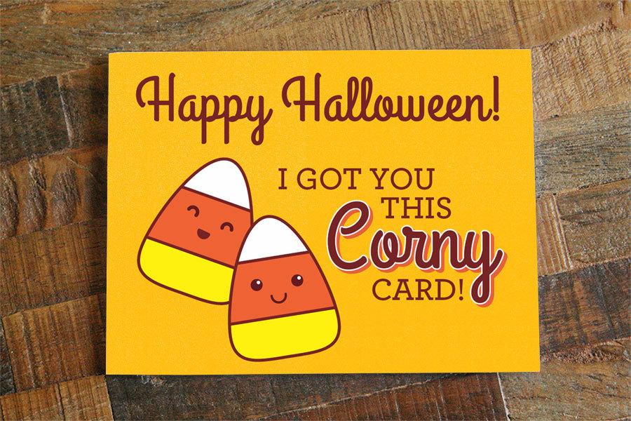 Candy Corn Happy Halloween Card "Corny Card"