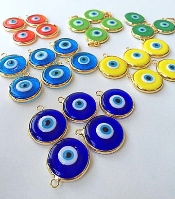 22mm glass evil eye charms, evil eye jewelry supplies
