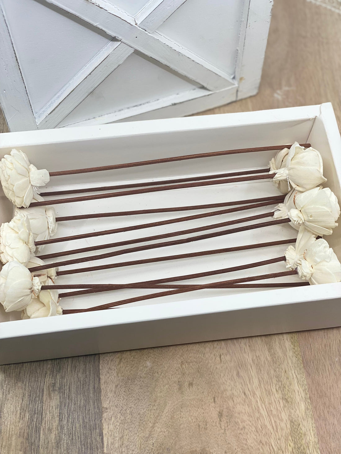Assorted Mini Sola Wood Flower, 9” Rattan Wood Reed Diffuser