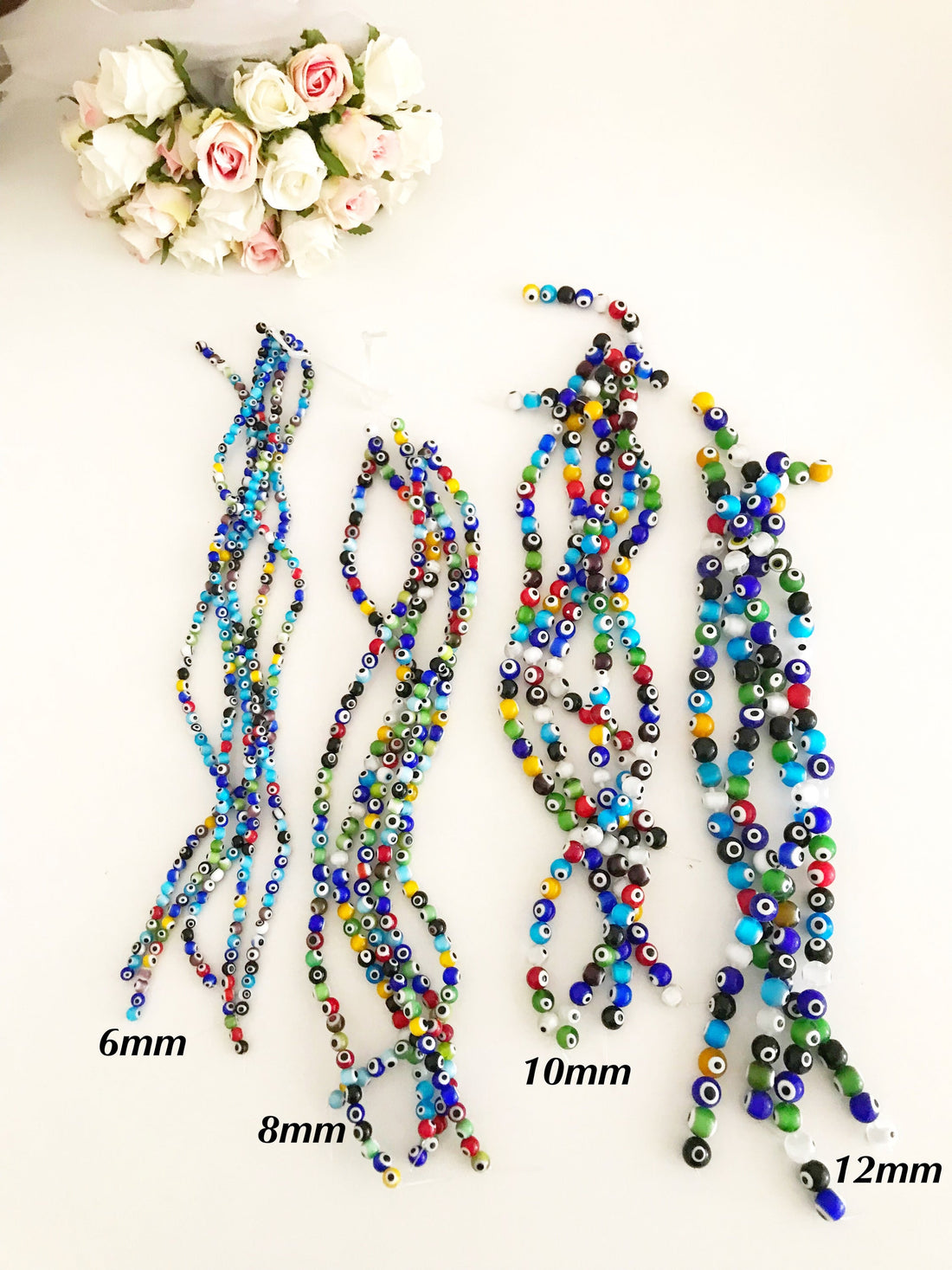 Mix Color Evil Eye Beads - 6mm to 12mm