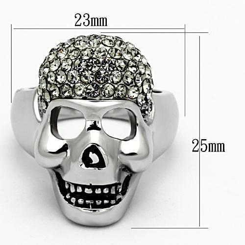 TK1116 - High polished (no plating) Stainless Steel Ring with Top